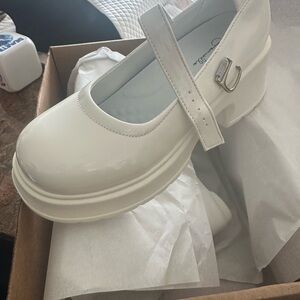 White new womens Shoes with Strap